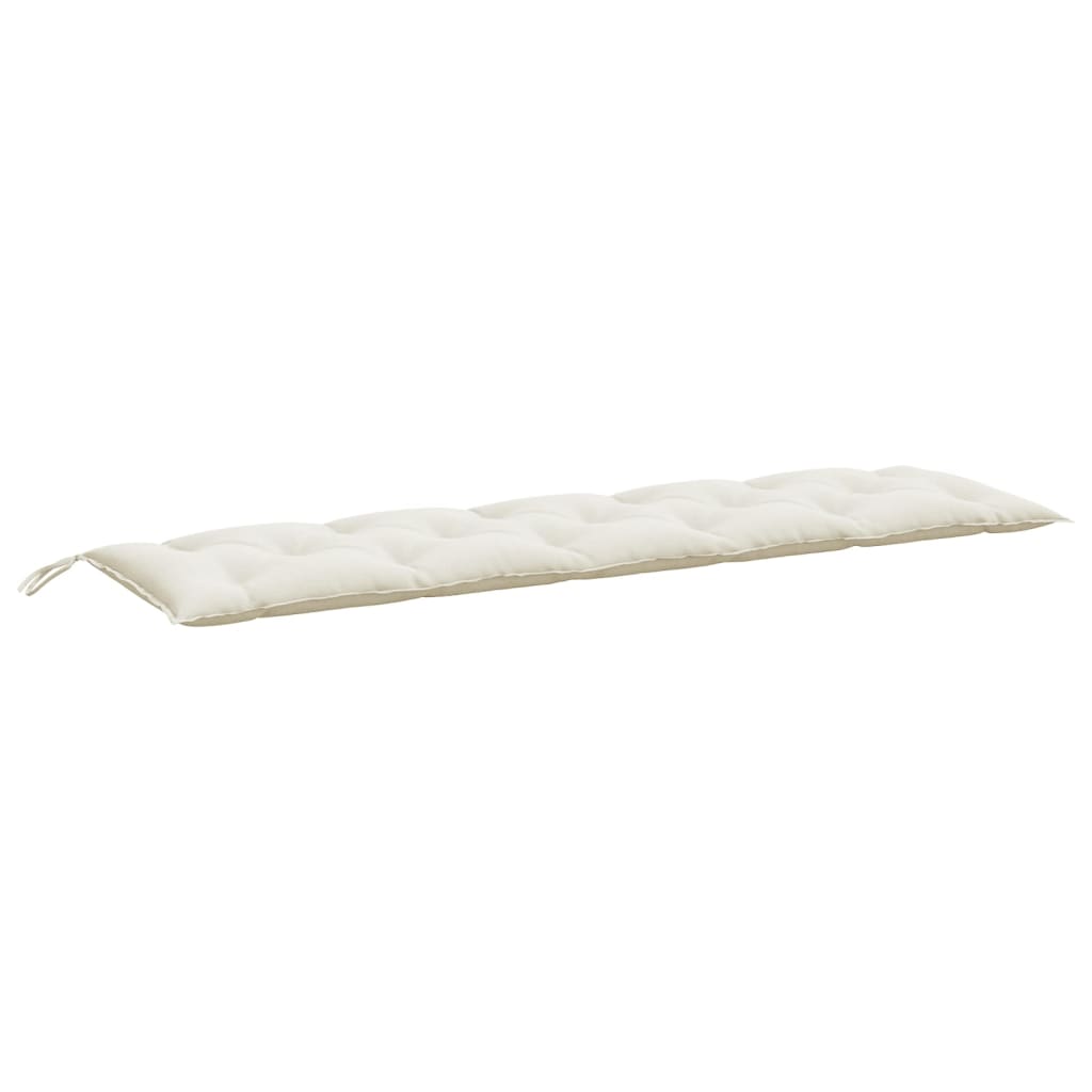 Tuinbankkussens 2 st 180x50x7 cm stof gemêleerd crèmekleurig