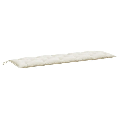 Tuinbankkussens 2 st 180x50x7 cm stof gemêleerd crèmekleurig