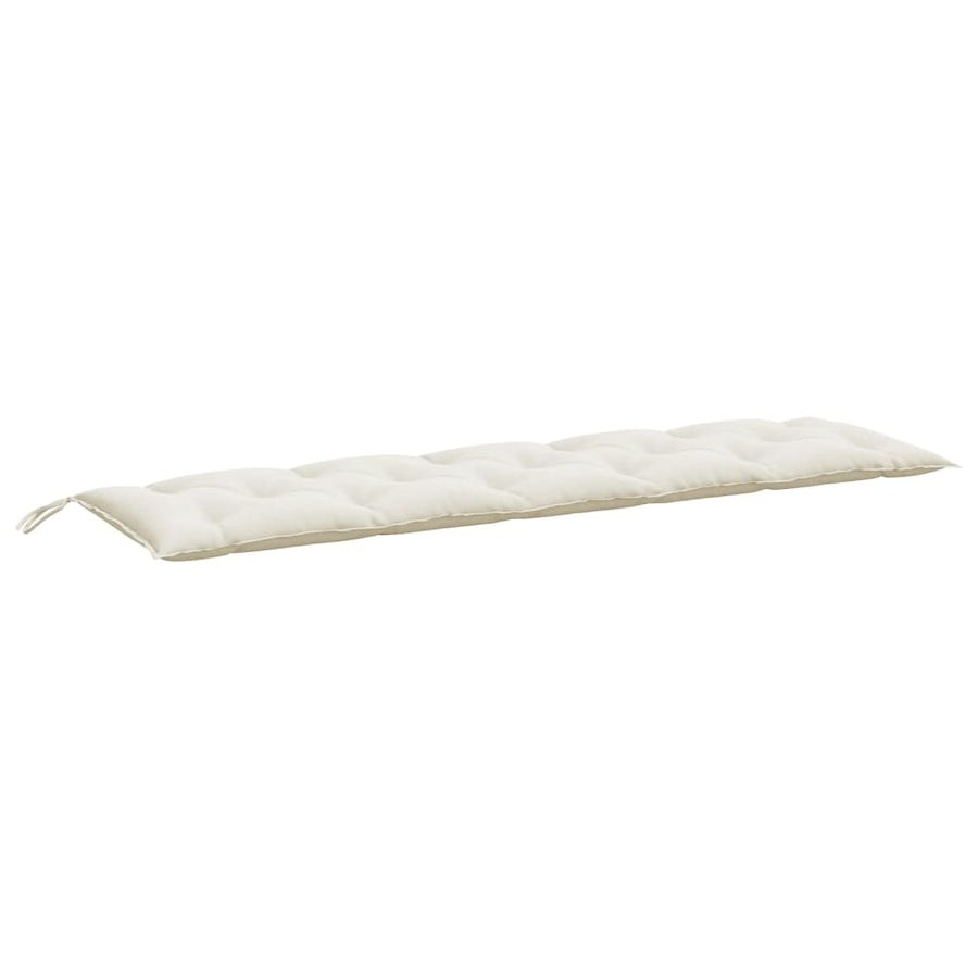 Tuinbankkussens 2 st 180x50x7 cm stof gemêleerd crèmekleurig