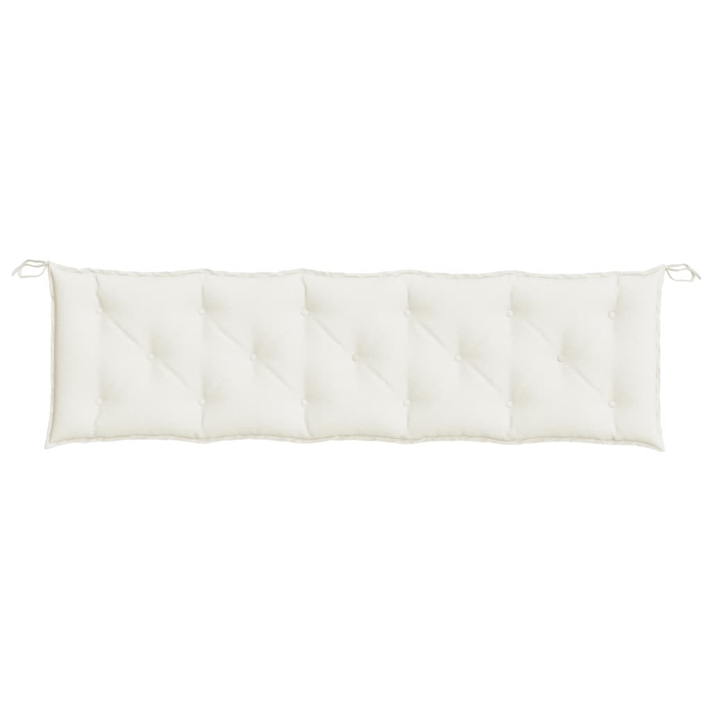 Tuinbankkussens 2 st 180x50x7 cm stof gemêleerd crèmekleurig