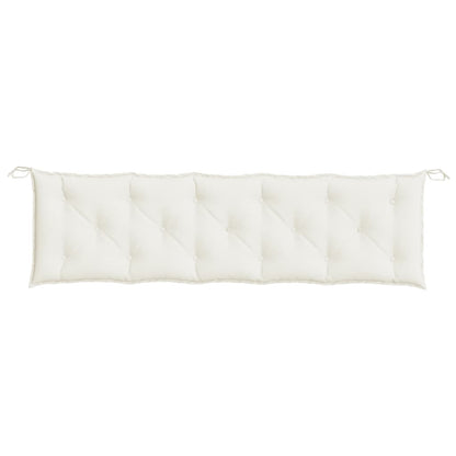 Tuinbankkussens 2 st 180x50x7 cm stof gemêleerd crèmekleurig