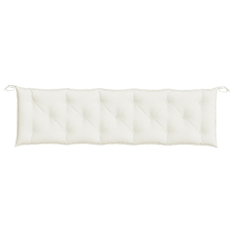 Tuinbankkussens 2 st 180x50x7 cm stof gemêleerd crèmekleurig