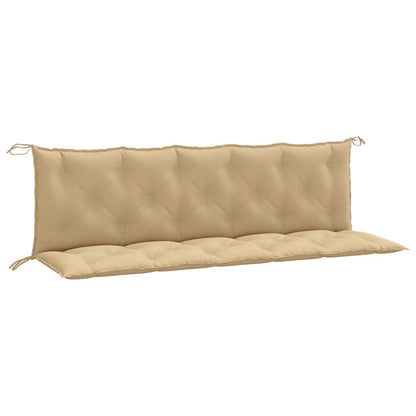 Tuinbankkussens 2 st 180x50x7 cm stof gemêleerd beige