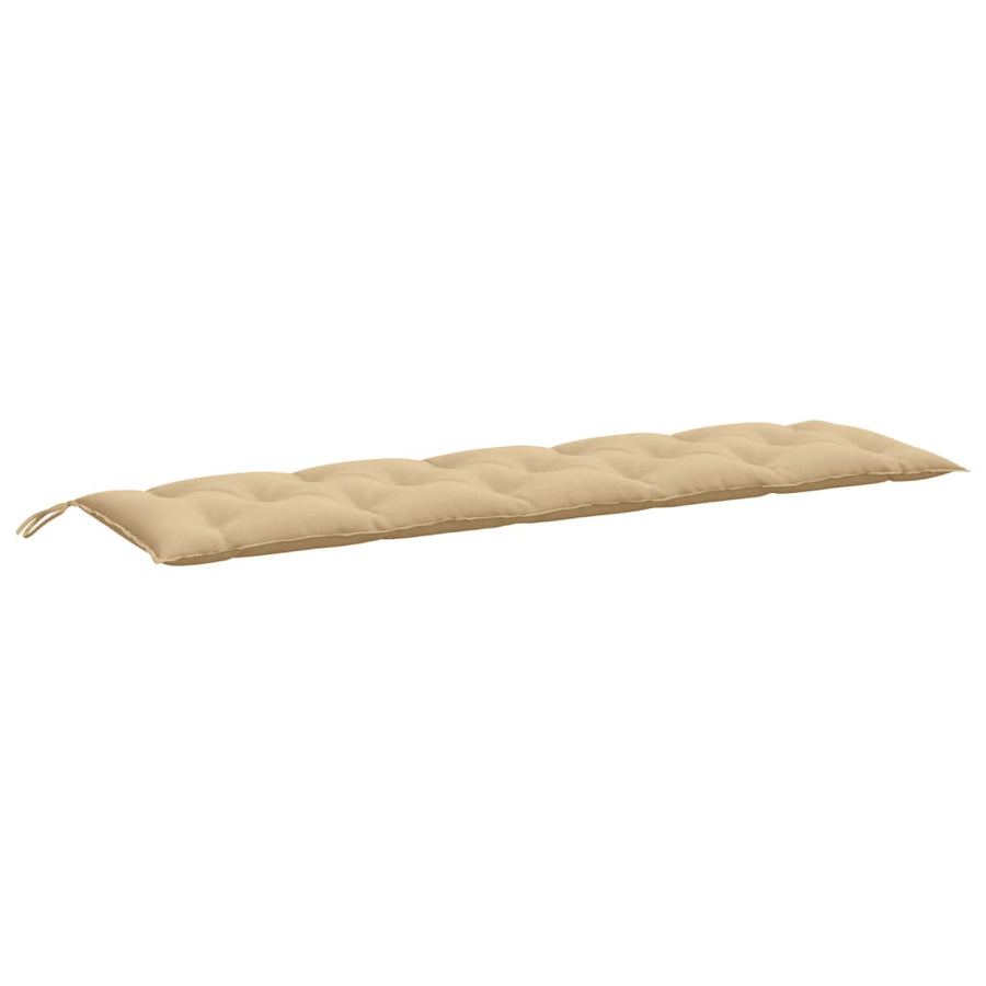 Tuinbankkussens 2 st 180x50x7 cm stof gemêleerd beige