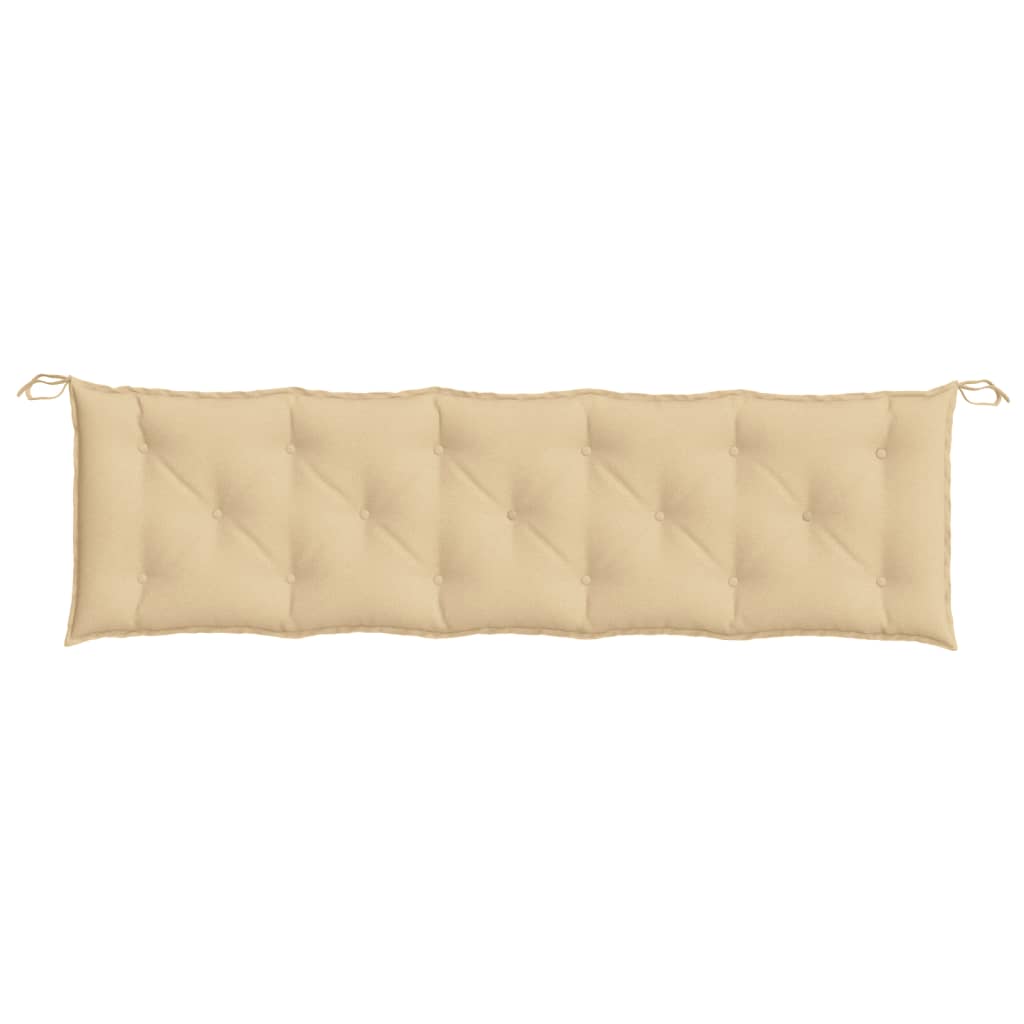 Tuinbankkussens 2 st 180x50x7 cm stof gemêleerd beige