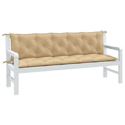 Tuinbankkussens 2 st 180x50x7 cm gemêleerd beige