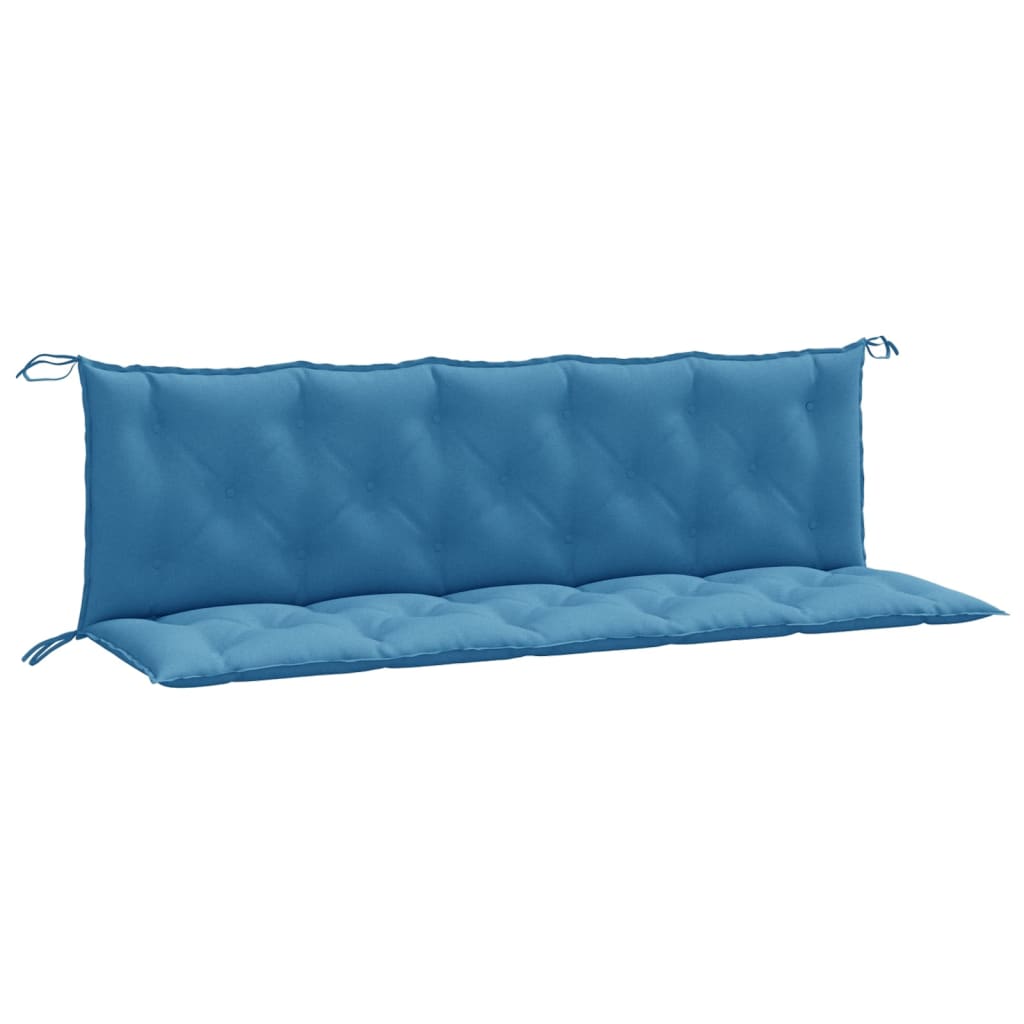 Tuinbankkussens 2 st 180x50x7 cm stof gemêleerd blauw