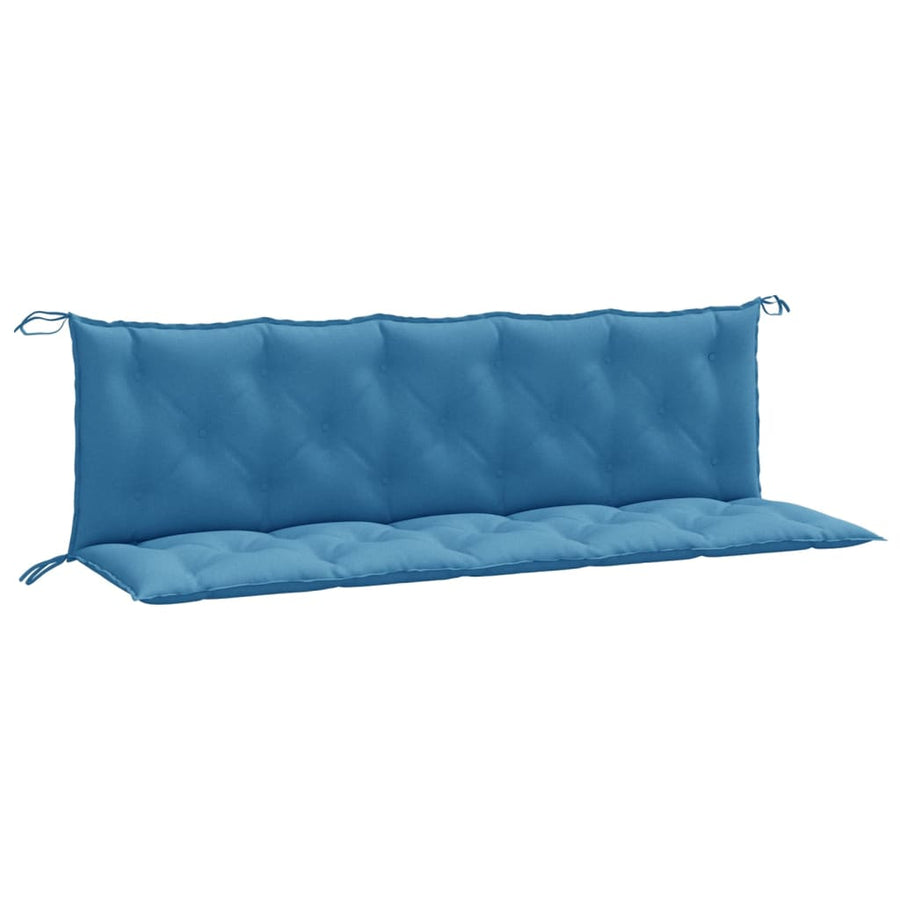 Tuinbankkussens 2 st 180x50x7 cm stof gemêleerd blauw