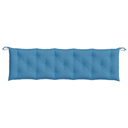 Tuinbankkussens 2 st 180x50x7 cm stof gemêleerd blauw