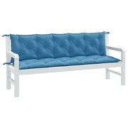 Tuinbankkussens 2 st 180x50x7 cm gemêleerd blauw