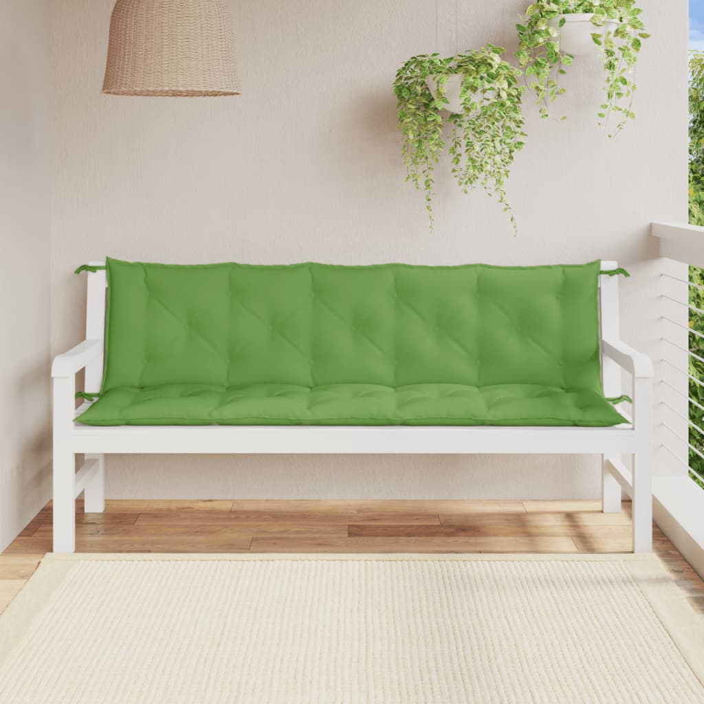 Tuinbankkussens 2 st 180x50x7 cm stof gemêleerd groen