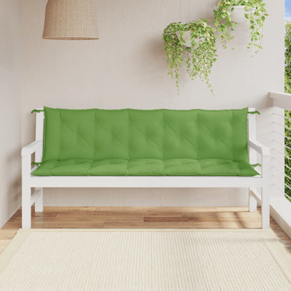 Tuinbankkussens 2 st 180x50x7 cm stof gemêleerd groen