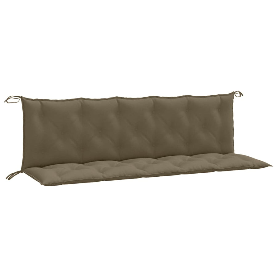 Tuinbankkussens 2 st 180x50x7 cm stof gemêleerd taupe