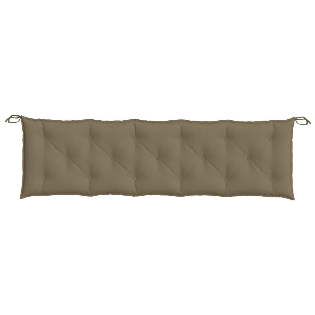 Tuinbankkussens 2 st 180x50x7 cm stof gemêleerd taupe