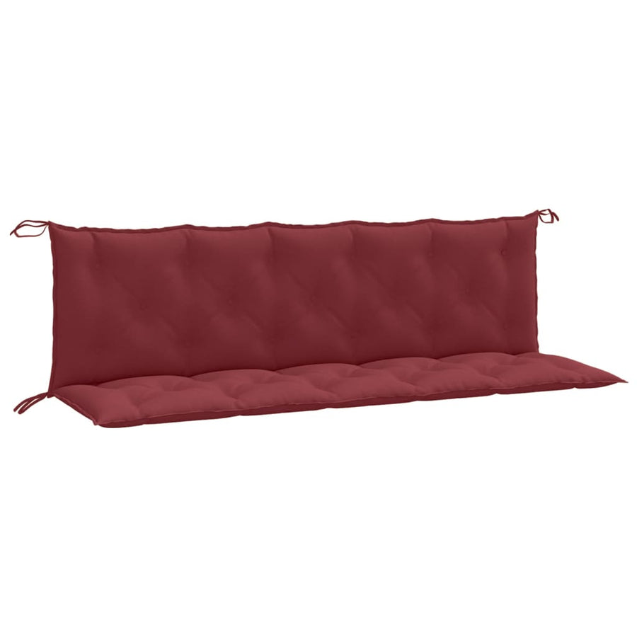 Tuinbankkussens 2 st 180x50x7 cm stof gemêleerd wijnrood
