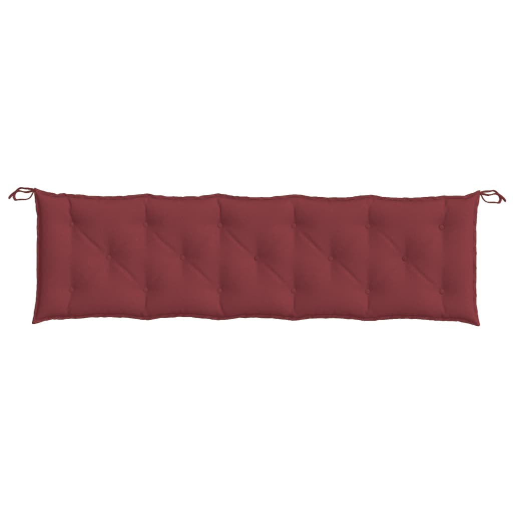 Tuinbankkussens 2 st 180x50x7 cm stof gemêleerd wijnrood