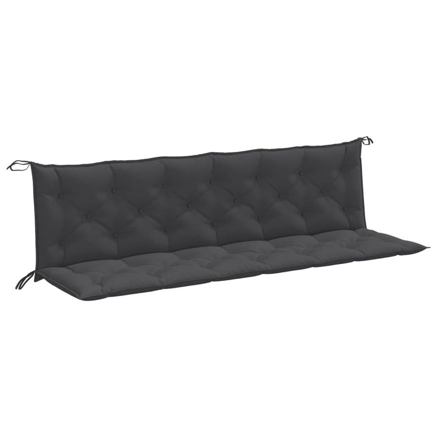 Tuinbankkussens 2 st 200x50x7 cm stof gemêleerd antracietkleur