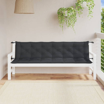Tuinbankkussens 2 st 200x50x7 cm stof gemêleerd antracietkleur
