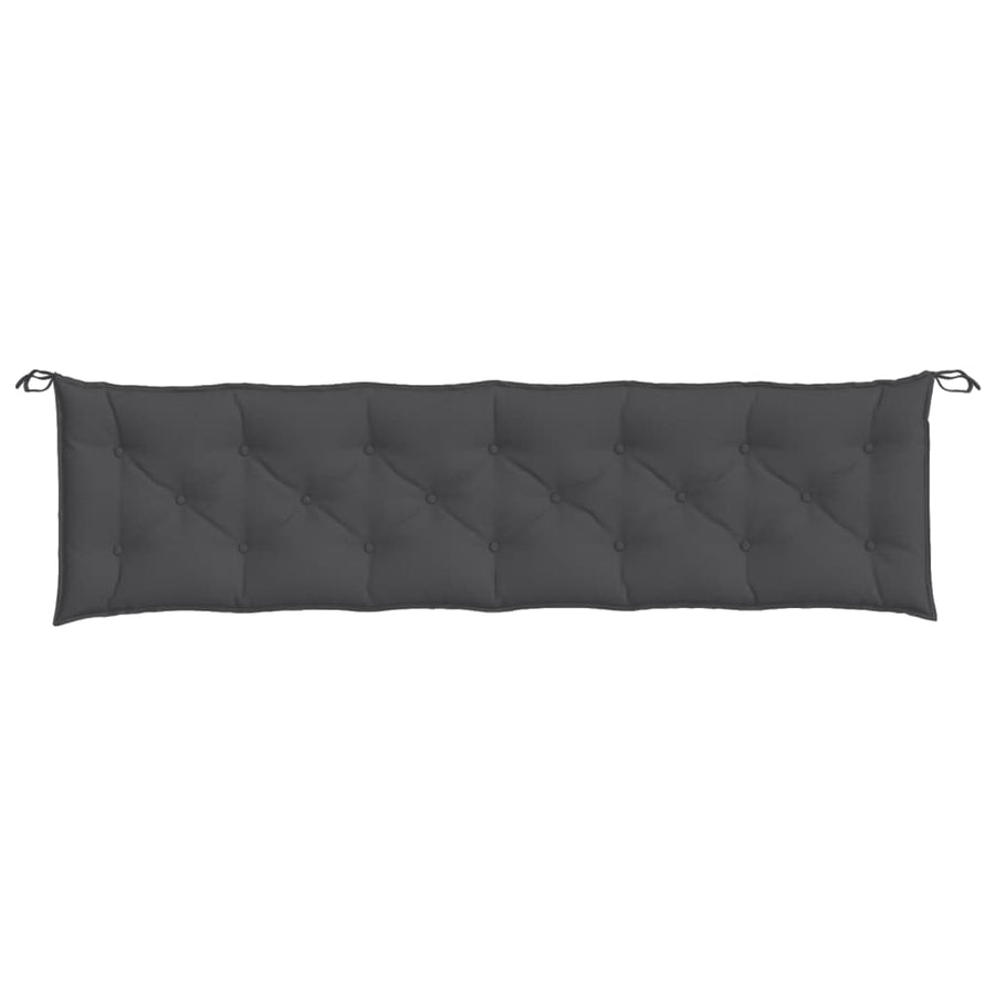 Tuinbankkussens 2 st 200x50x7 cm stof gemêleerd antracietkleur