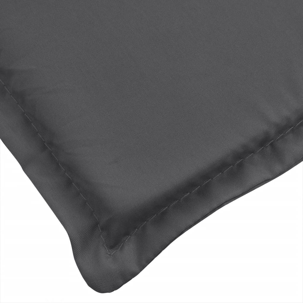 Tuinbankkussens 2 st 200x50x7 cm stof gemêleerd antracietkleur
