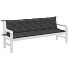 Tuinbankkussens 2 st 200x50x7 cm gemêleerd antraciet