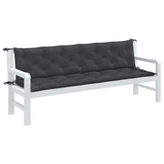 Tuinbankkussens 2 st 200x50x7 cm gemêleerd antraciet