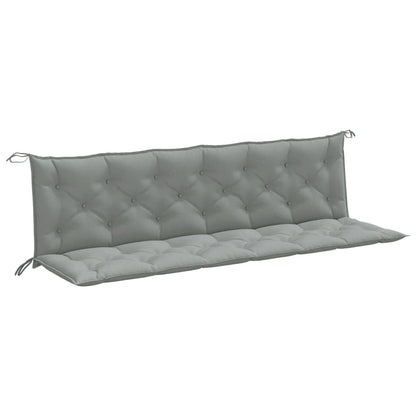 Tuinbankkussens 2 st 200x50x7 cm stof gemêleerd lichtgrijs