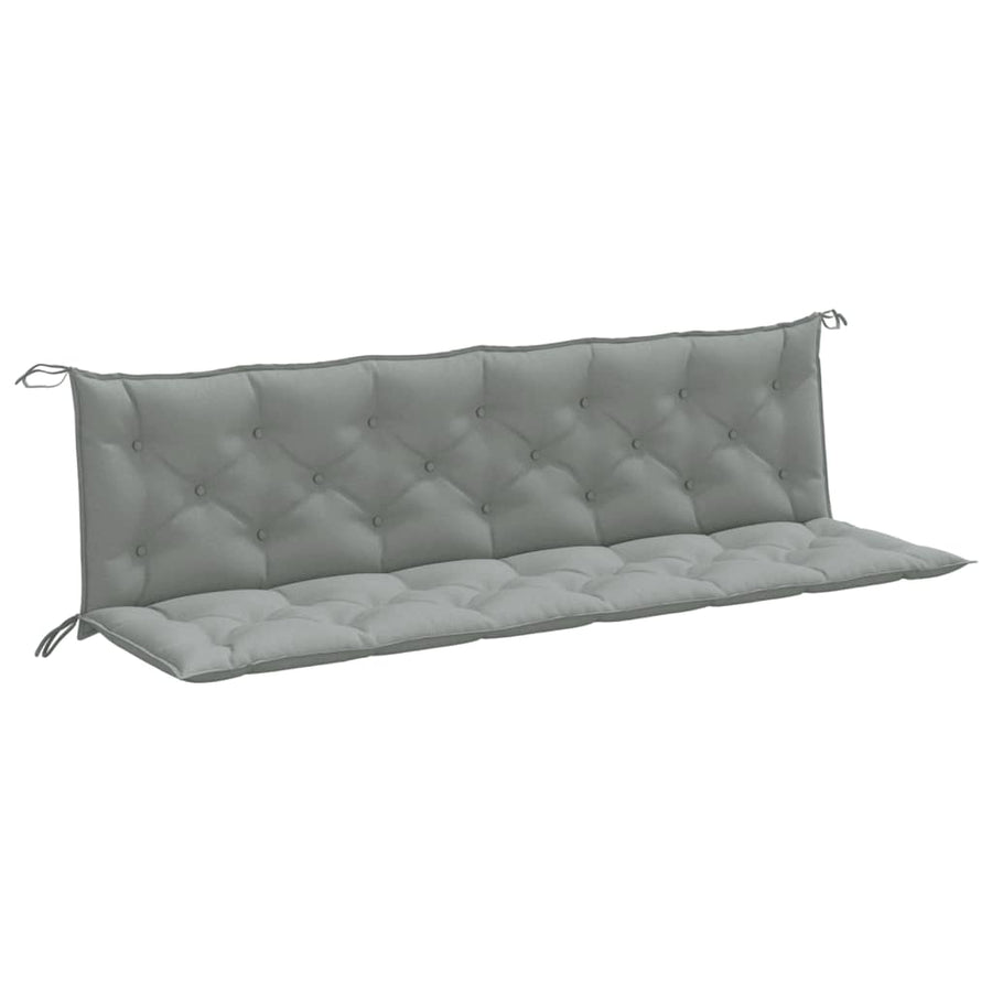 Tuinbankkussens 2 st 200x50x7 cm stof gemêleerd lichtgrijs