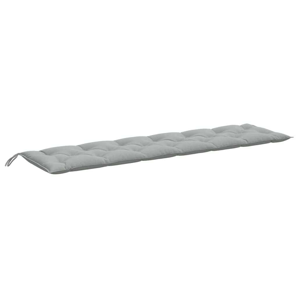 Tuinbankkussens 2 st 200x50x7 cm stof gemêleerd lichtgrijs