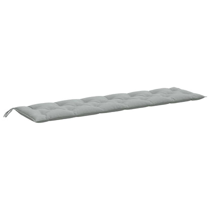 Tuinbankkussens 2 st 200x50x7 cm stof gemêleerd lichtgrijs