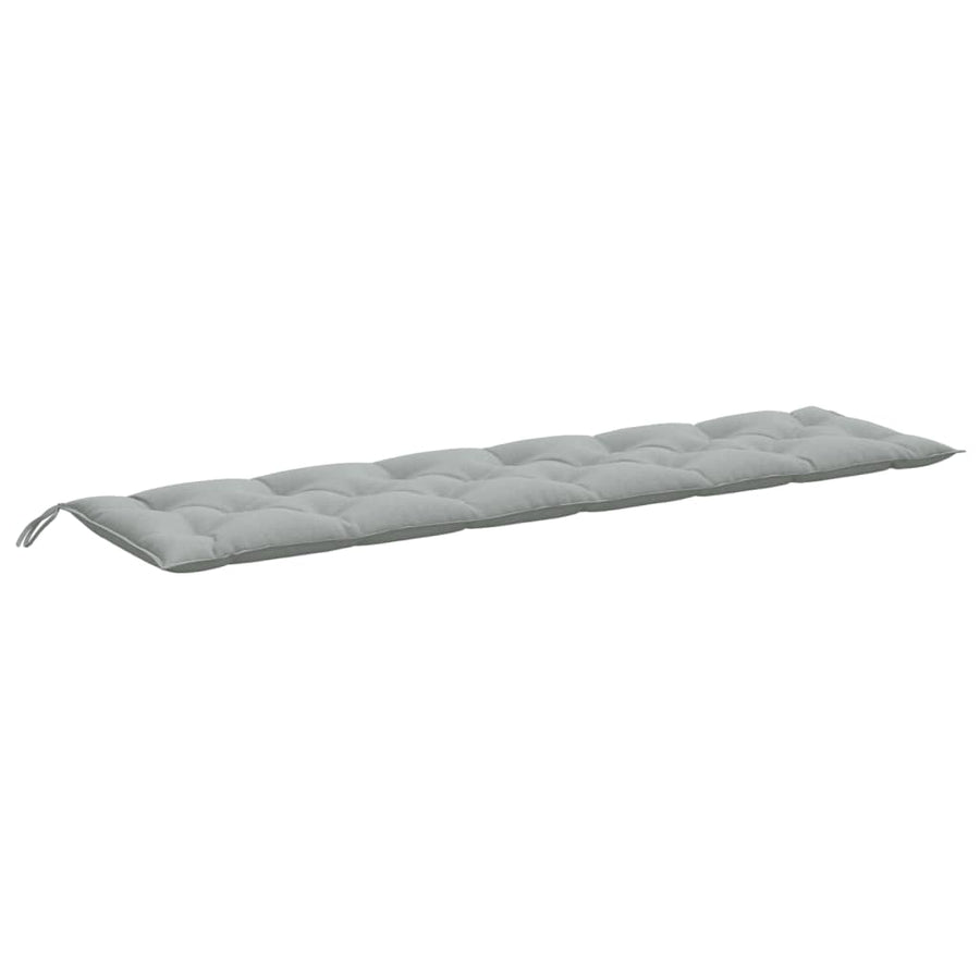 Tuinbankkussens 2 st 200x50x7 cm stof gemêleerd lichtgrijs