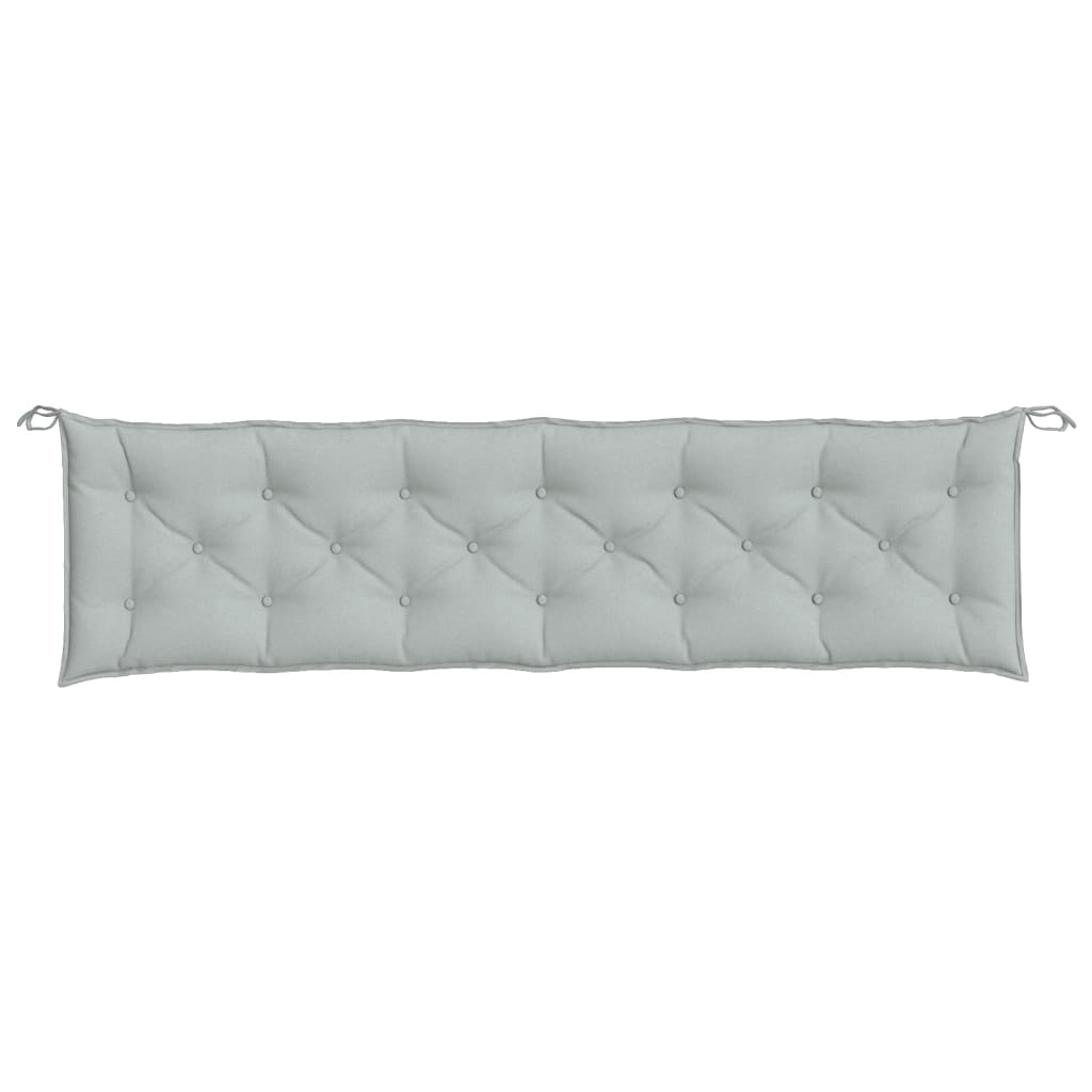 Tuinbankkussens 2 st 200x50x7 cm stof gemêleerd lichtgrijs