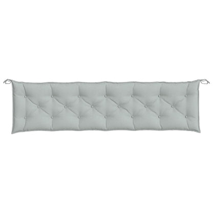 Tuinbankkussens 2 st 200x50x7 cm stof gemêleerd lichtgrijs