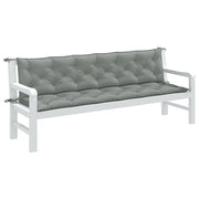 Tuinbankkussens 2 st 200x50x7 cm gemêleerd lichtgrijs