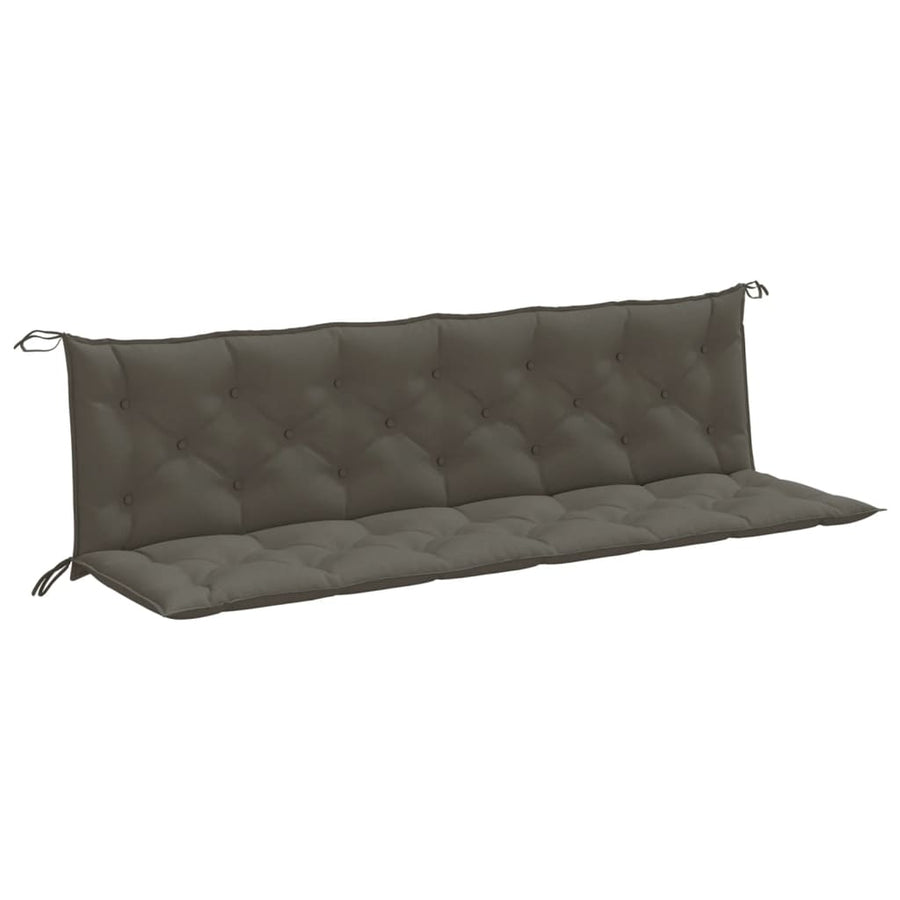 Tuinbankkussens 2 st 200x50x7 cm stof gemêleerd donkergrijs