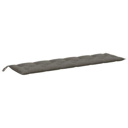 Tuinbankkussens 2 st 200x50x7 cm stof gemêleerd donkergrijs