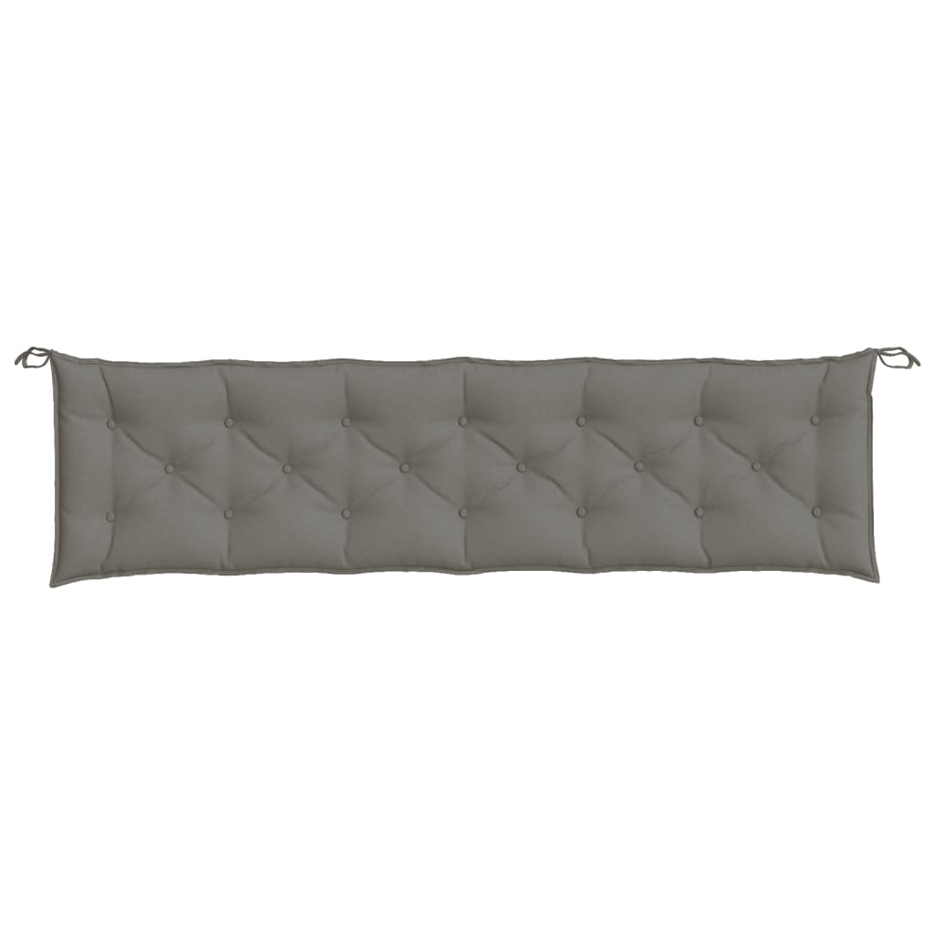 Tuinbankkussens 2 st 200x50x7 cm stof gemêleerd donkergrijs