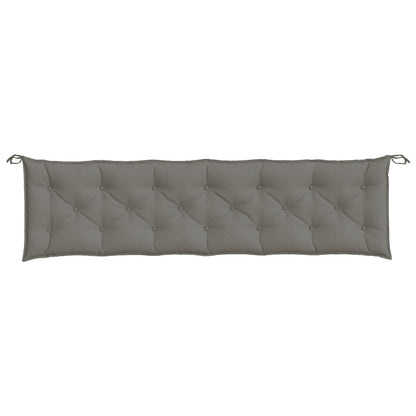 Tuinbankkussens 2 st 200x50x7 cm stof gemêleerd donkergrijs