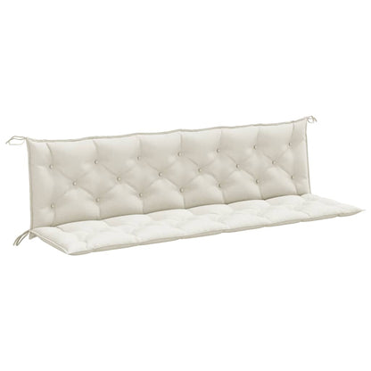 Tuinbankkussens 2 st 200x50x7 cm stof gemêleerd crèmekleurig