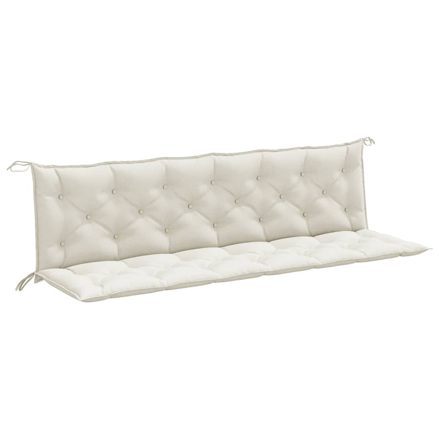 Tuinbankkussens 2 st 200x50x7 cm stof gemêleerd crèmekleurig