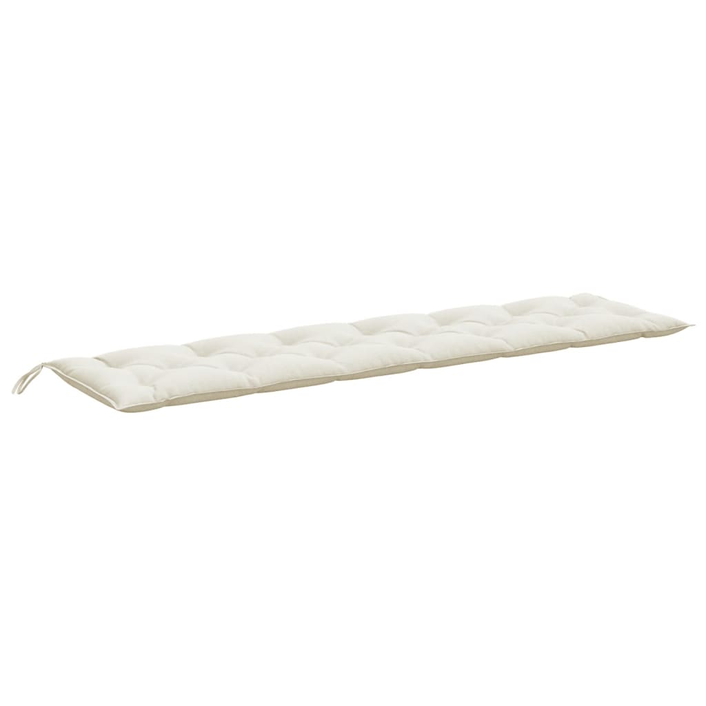 Tuinbankkussens 2 st 200x50x7 cm stof gemêleerd crèmekleurig