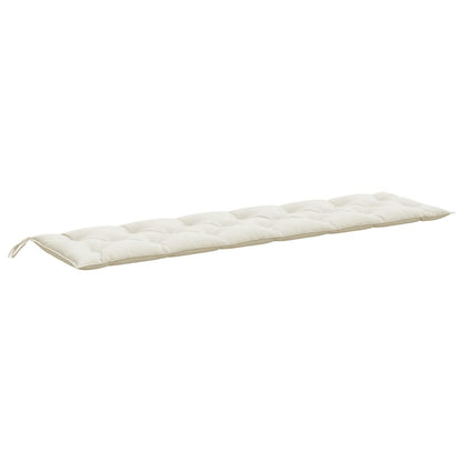 Tuinbankkussens 2 st 200x50x7 cm stof gemêleerd crèmekleurig