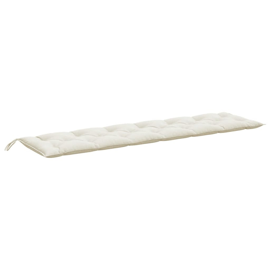 Tuinbankkussens 2 st 200x50x7 cm stof gemêleerd crèmekleurig