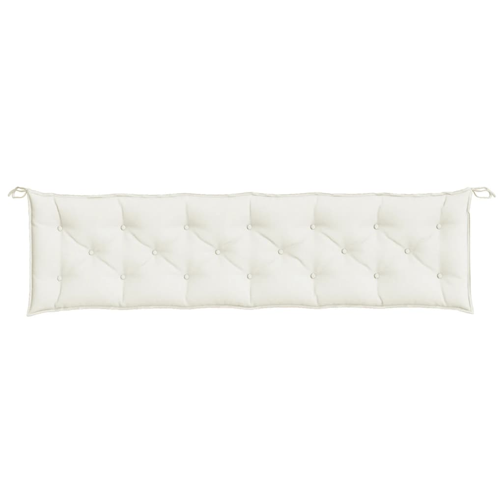 Tuinbankkussens 2 st 200x50x7 cm stof gemêleerd crèmekleurig