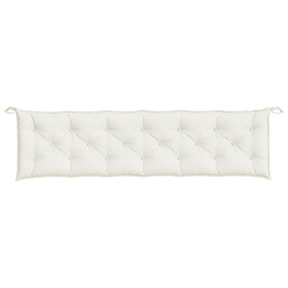 Tuinbankkussens 2 st 200x50x7 cm stof gemêleerd crèmekleurig