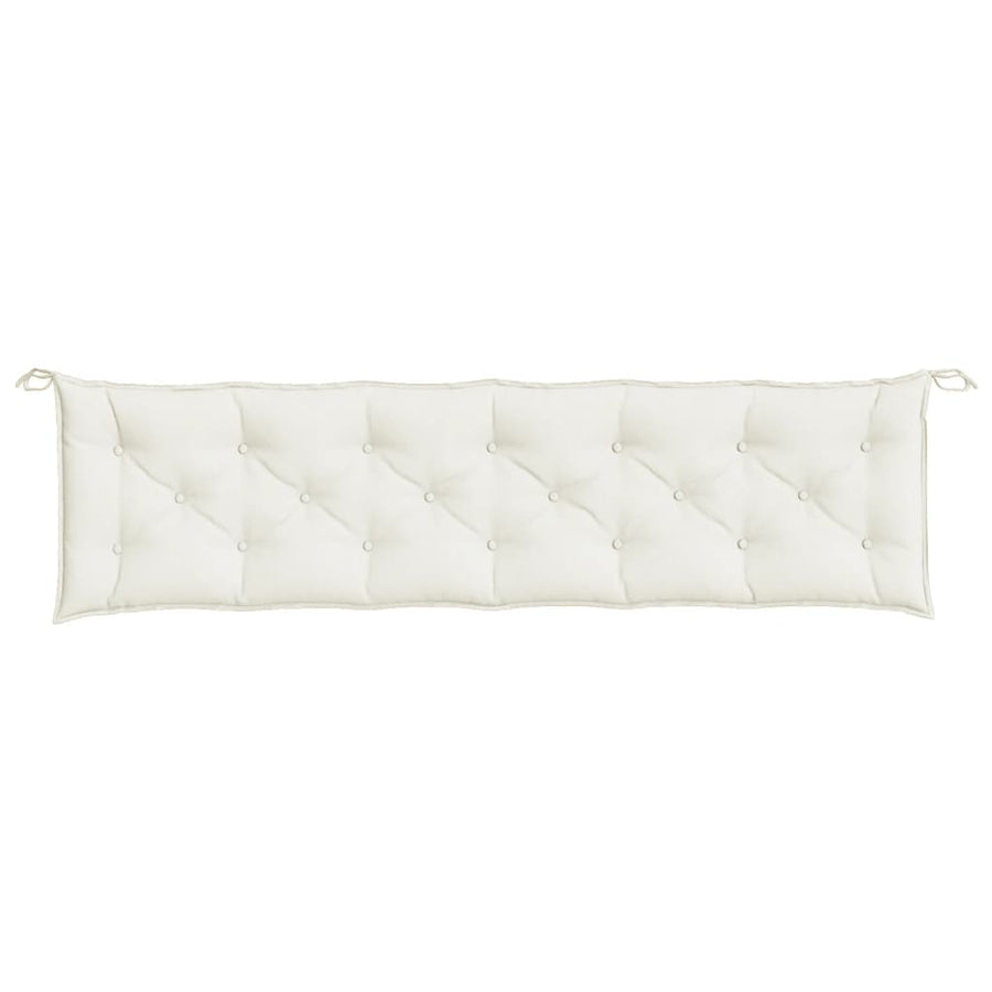 Tuinbankkussens 2 st 200x50x7 cm stof gemêleerd crèmekleurig