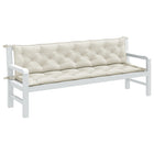 Tuinbankkussens 2 st 200x50x7 cm gemêleerd crème