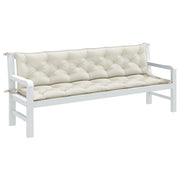 Tuinbankkussens 2 st 200x50x7 cm gemêleerd crème