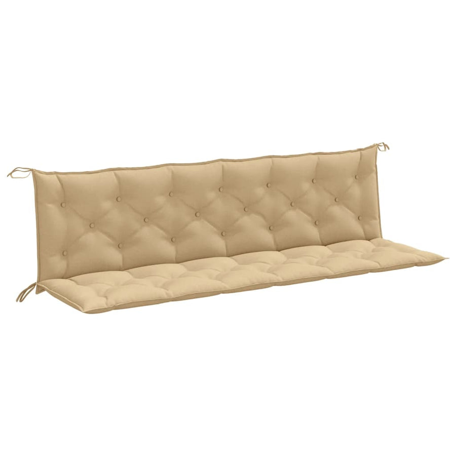 Tuinbankkussens 2 st 200x50x7 cm stof gemêleerd beige