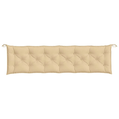 Tuinbankkussens 2 st 200x50x7 cm stof gemêleerd beige